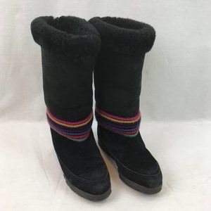 Cougar Black Suede Snow Boots